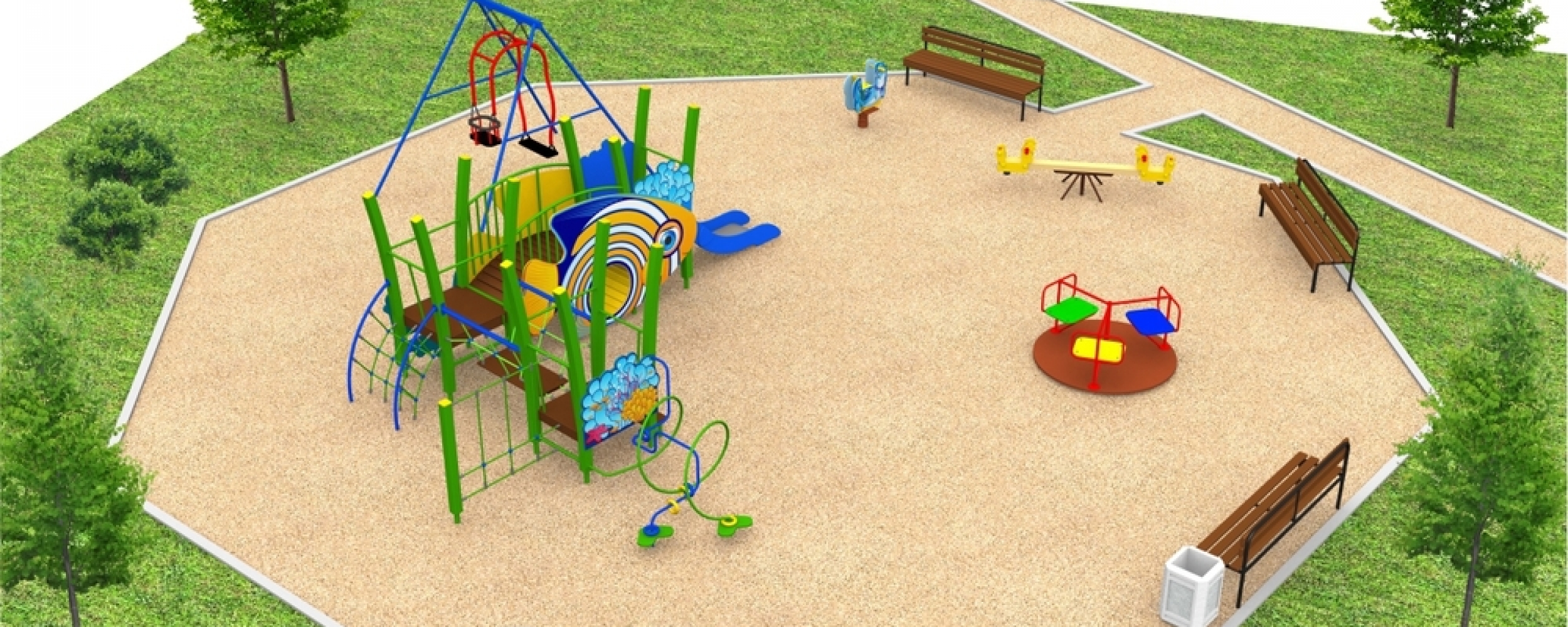 Детские площадки в стиле Подводный мир — купить оборудование для детской  площадки в компании АВЕН