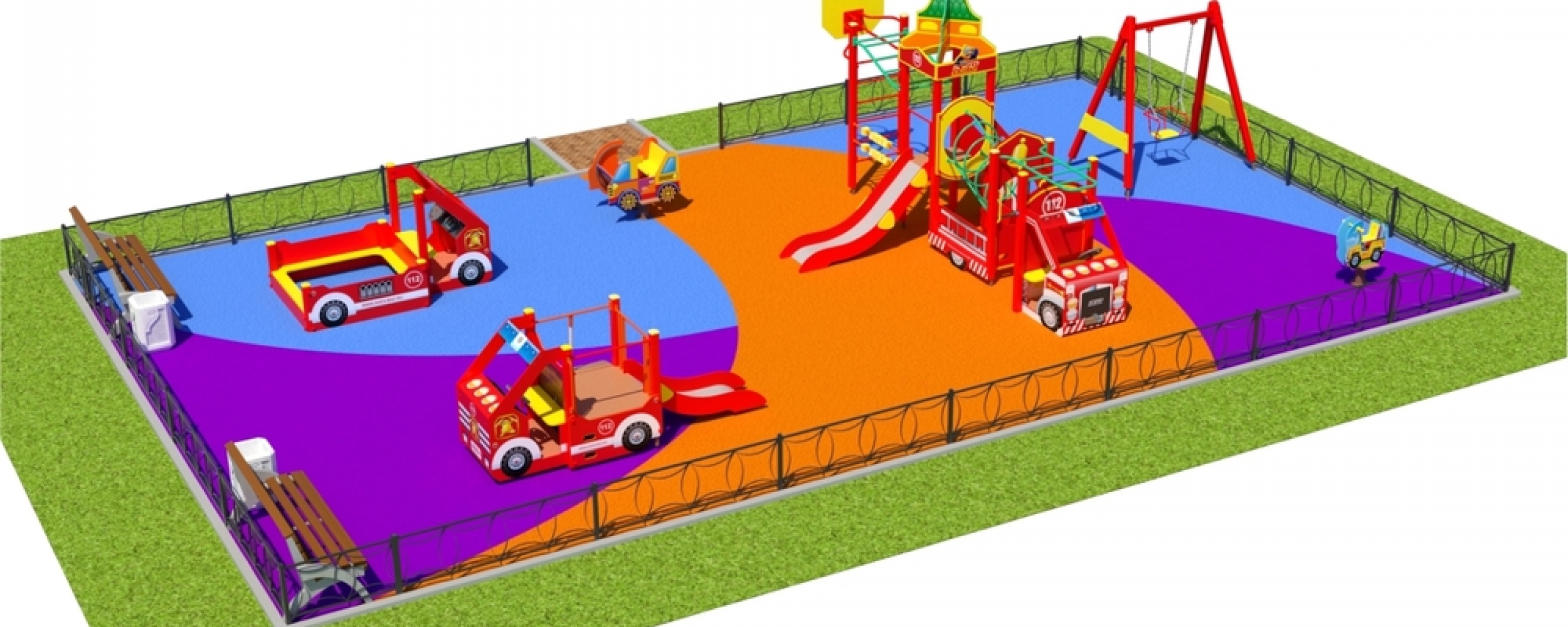 Детские площадки в стиле "Пожарные"