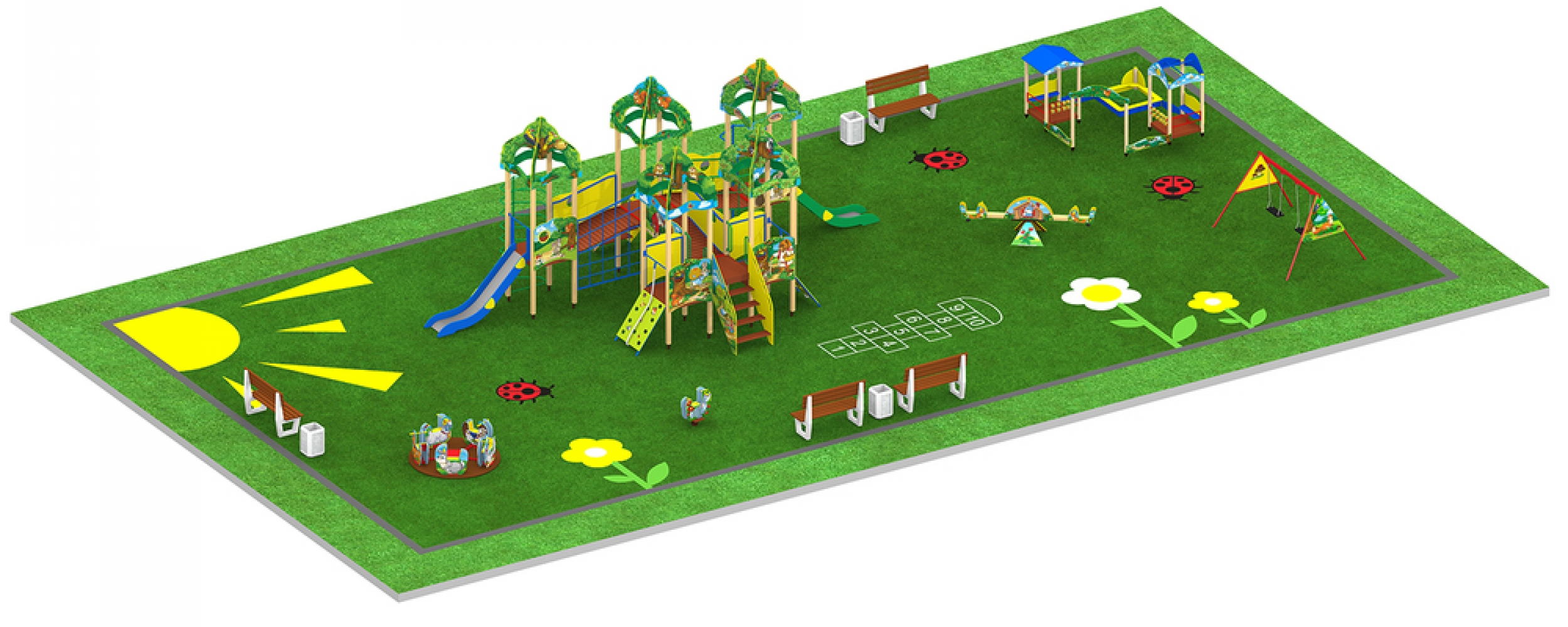 Детские площадки в стиле "Лесные звери"