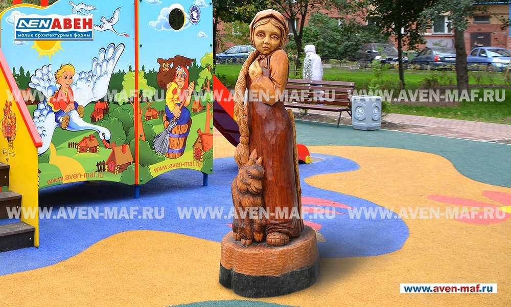 Парковая деревянная фигура "Аленушка"