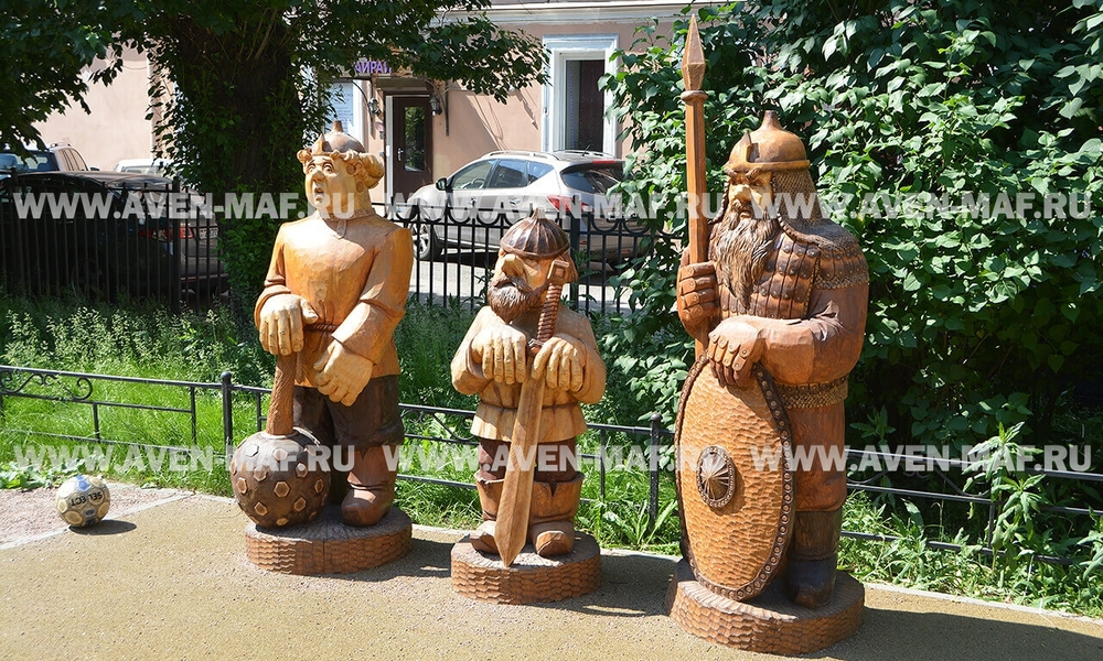 Деревянная фигура "3 богатыря"