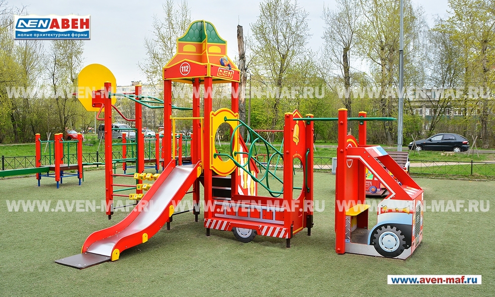 Детский городок МГ-50 "Пожарная машина" — купить в компании Авен для детской  площадки или дачи
