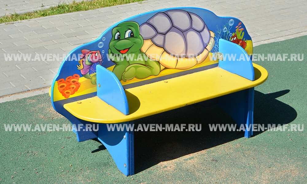 Детская скамейка С-171 "Морская черепаха" двухсторонняя