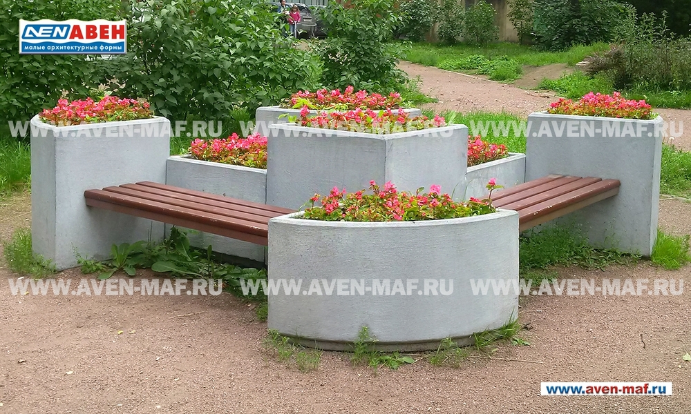 Вазон-комплекс для цветов со скамейками ВК-5