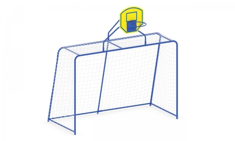 Ворота футбольные (большие) с баскетбольным кольцом И-1
