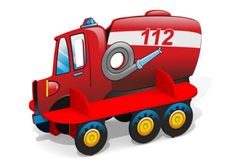 Детская скамейка С-168 "Пожарная машина" двухсторонняя