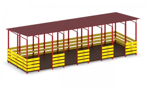 Беседка на металлических столбах Ш-16/3 м (борта из доски, фанеры)