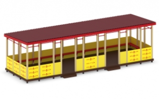 Беседка на деревянных столбах Ш-16/3 д (борта из доски)