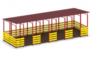 Беседка на металлических столбах Ш-16/3 м (борта из доски, фанеры)